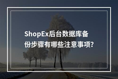 ShopEx后台数据库备份步骤有哪些注意事项？