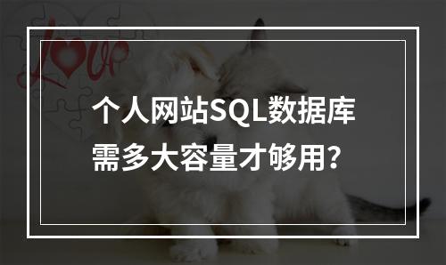 个人网站SQL数据库需多大容量才够用？