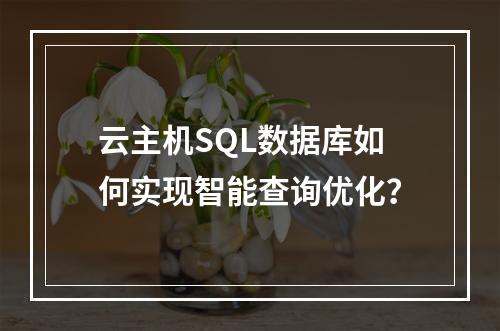 云主机SQL数据库如何实现智能查询优化？