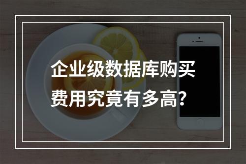 企业级数据库购买费用究竟有多高？