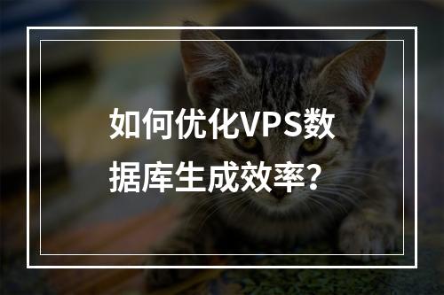 如何优化VPS数据库生成效率？