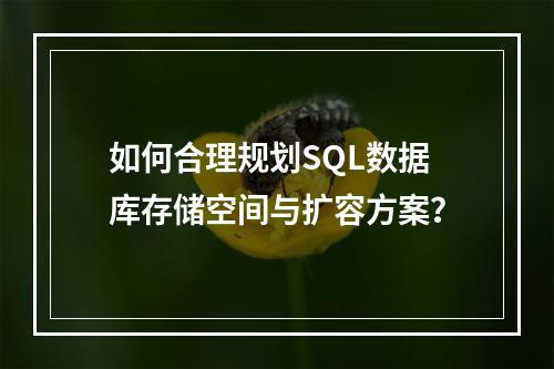 如何合理规划SQL数据库存储空间与扩容方案？