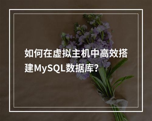 如何在虚拟主机中高效搭建MySQL数据库？