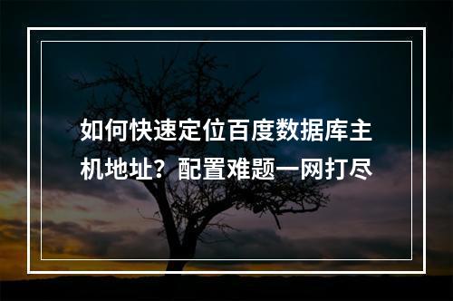如何快速定位百度数据库主机地址？配置难题一网打尽