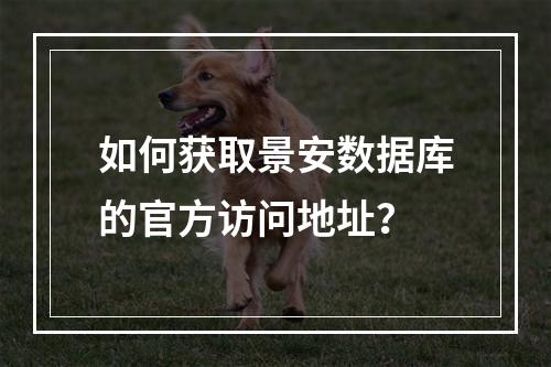 如何获取景安数据库的官方访问地址？