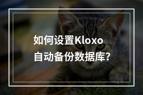 如何设置Kloxo自动备份数据库？