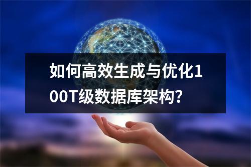 如何高效生成与优化100T级数据库架构？