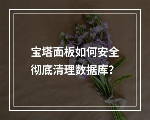 宝塔面板如何安全彻底清理数据库？