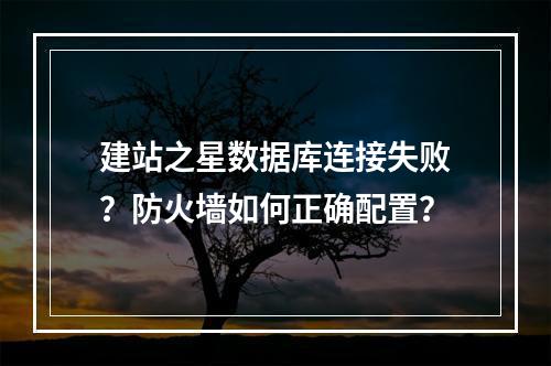 建站之星数据库连接失败？防火墙如何正确配置？
