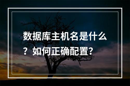 数据库主机名是什么？如何正确配置？