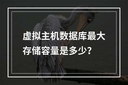 虚拟主机数据库最大存储容量是多少？