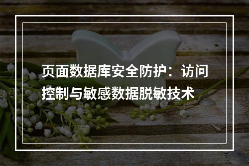 页面数据库安全防护：访问控制与敏感数据脱敏技术