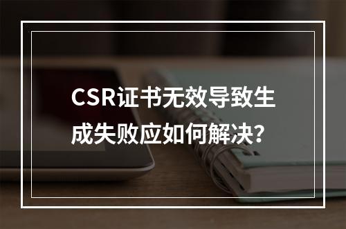 CSR证书无效导致生成失败应如何解决？
