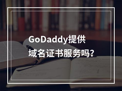 GoDaddy提供域名证书服务吗？