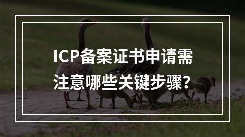 ICP备案证书申请需注意哪些关键步骤？