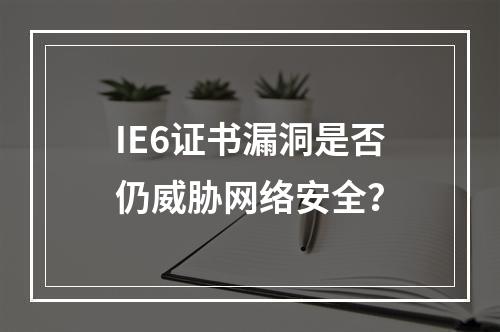 IE6证书漏洞是否仍威胁网络安全？