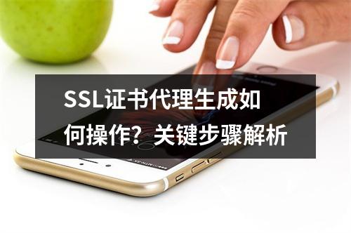 SSL证书代理生成如何操作？关键步骤解析