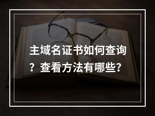 主域名证书如何查询？查看方法有哪些？