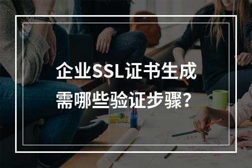 企业SSL证书生成需哪些验证步骤？