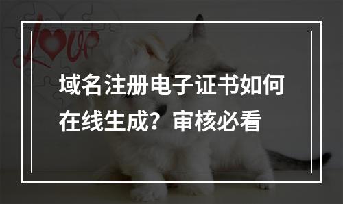 域名注册电子证书如何在线生成？审核必看