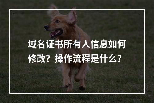 域名证书所有人信息如何修改？操作流程是什么？