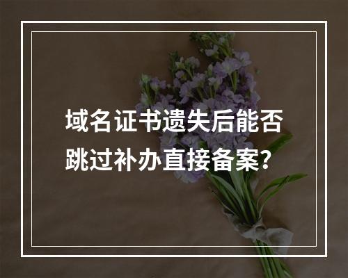域名证书遗失后能否跳过补办直接备案？