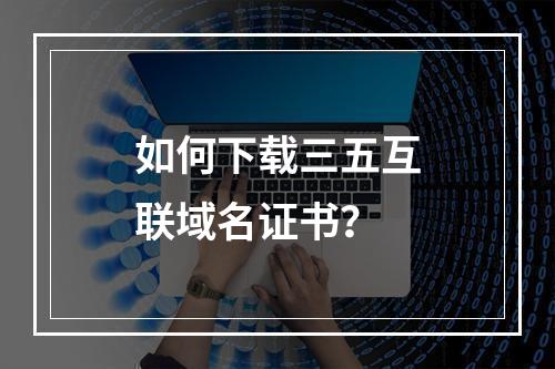 如何下载三五互联域名证书？