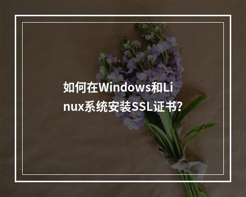 如何在Windows和Linux系统安装SSL证书？
