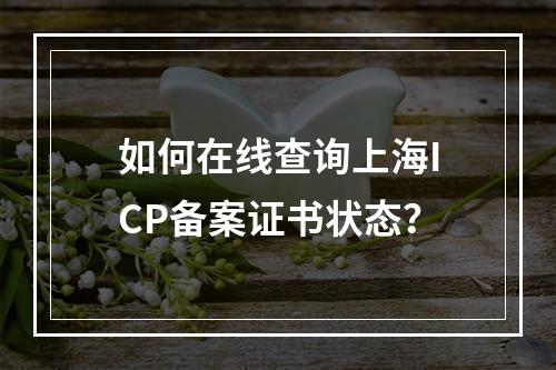 如何在线查询上海ICP备案证书状态？