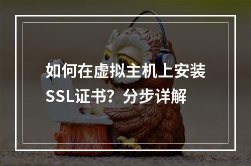 如何在虚拟主机上安装SSL证书？分步详解