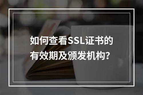 如何查看SSL证书的有效期及颁发机构？