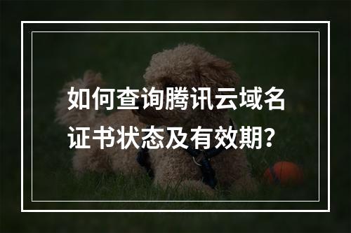 如何查询腾讯云域名证书状态及有效期？