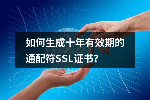 如何生成十年有效期的通配符SSL证书？