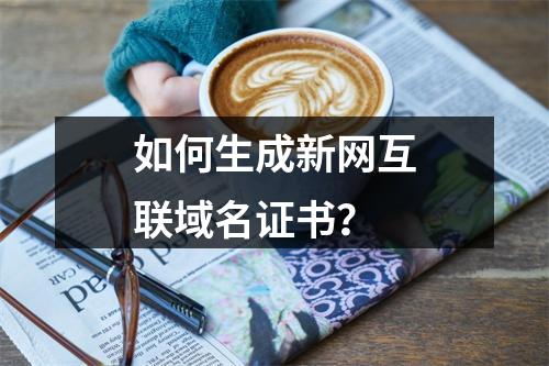 如何生成新网互联域名证书？
