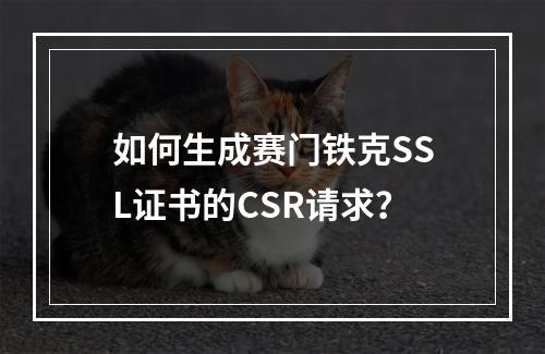 如何生成赛门铁克SSL证书的CSR请求？