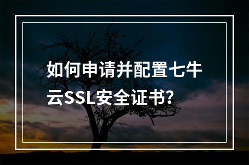 如何申请并配置七牛云SSL安全证书？