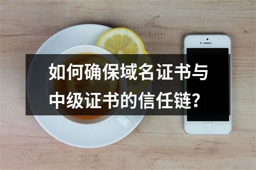 如何确保域名证书与中级证书的信任链？