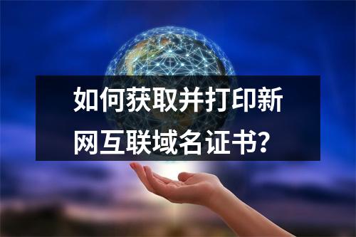 如何获取并打印新网互联域名证书？