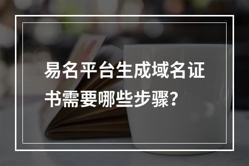 易名平台生成域名证书需要哪些步骤？