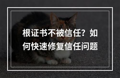 根证书不被信任？如何快速修复信任问题