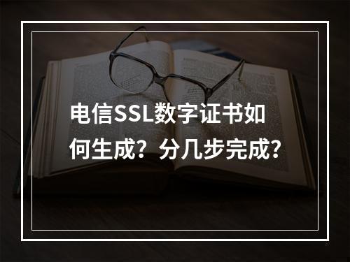 电信SSL数字证书如何生成？分几步完成？