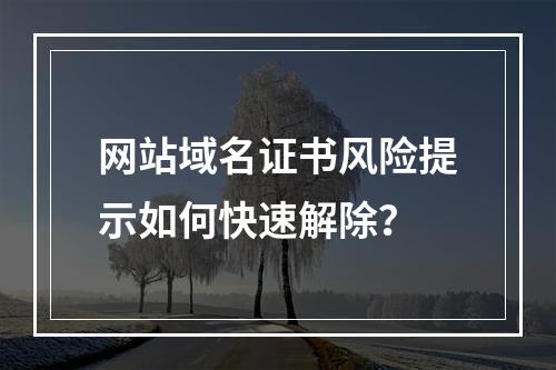 网站域名证书风险提示如何快速解除？