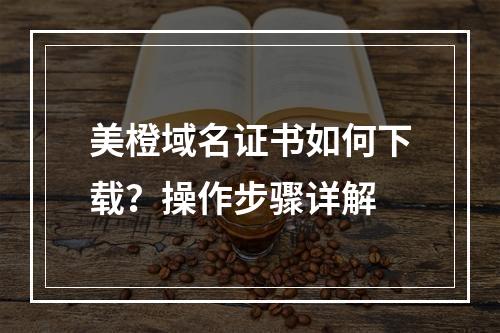 美橙域名证书如何下载？操作步骤详解