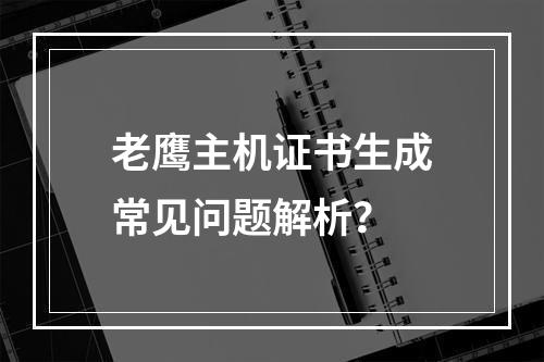 老鹰主机证书生成常见问题解析？