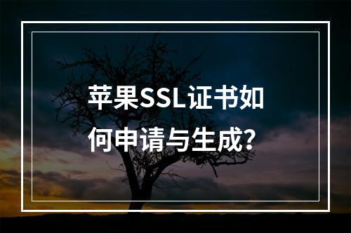 苹果SSL证书如何申请与生成？
