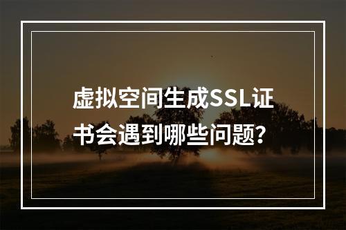 虚拟空间生成SSL证书会遇到哪些问题？