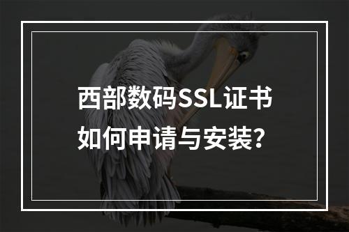 西部数码SSL证书如何申请与安装？