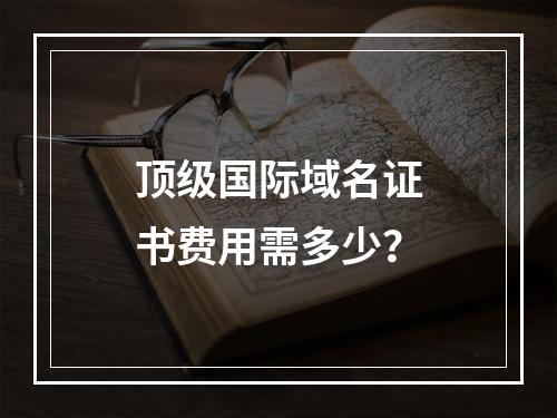 顶级国际域名证书费用需多少？