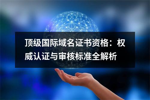 顶级国际域名证书资格：权威认证与审核标准全解析