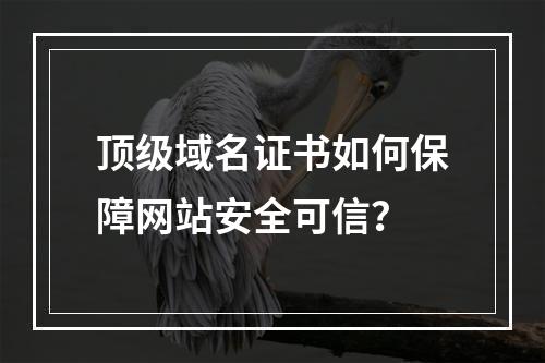 顶级域名证书如何保障网站安全可信？